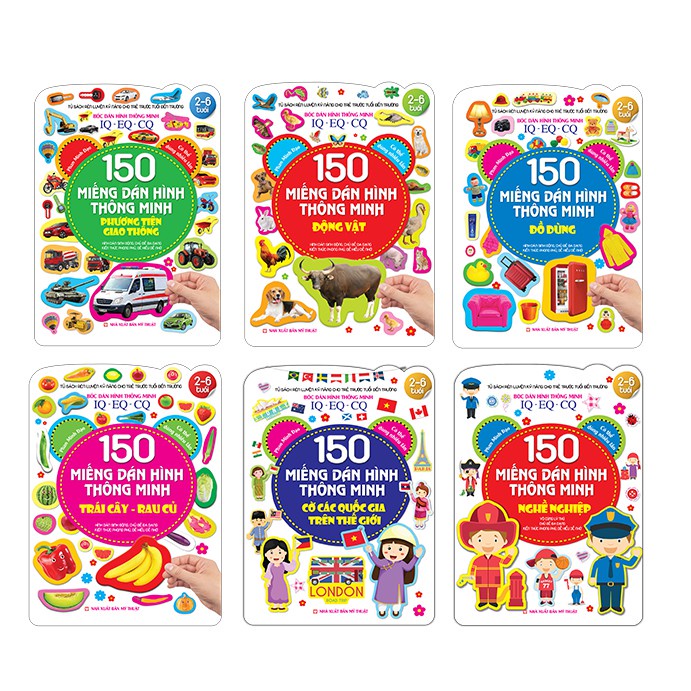 Sách - Combo 150 miếng dán hình thông minh (trọn bộ 6 cuốn) Kèm Quà tặng