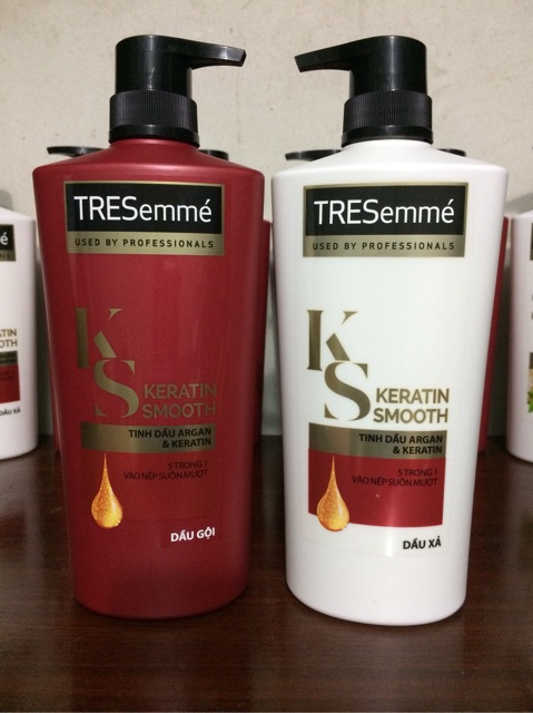 Combo Dầu Gội TRESemmé Keratin Smooth 650g +Dầu Xả Tresemme 620g