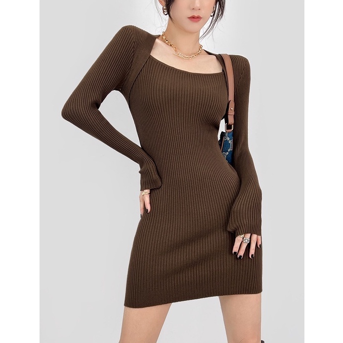 [Augustcloth] Đầm/ Váy dài tay dài phong cách Hàn Quốc