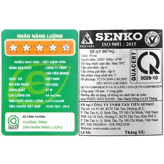 Quạt đứng Senko DH1600