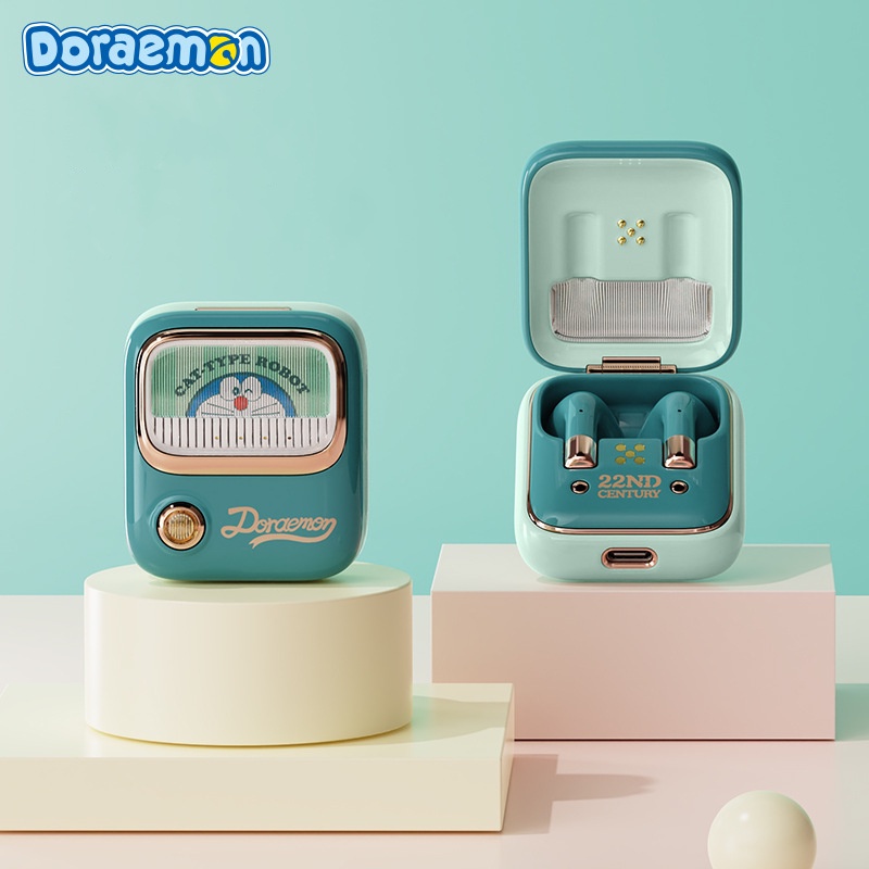 Tai nghe không dây hình Doraemon Tws chống tiếng ồn làm quà tặng sinh nhật cho Ios Android Xiaomi