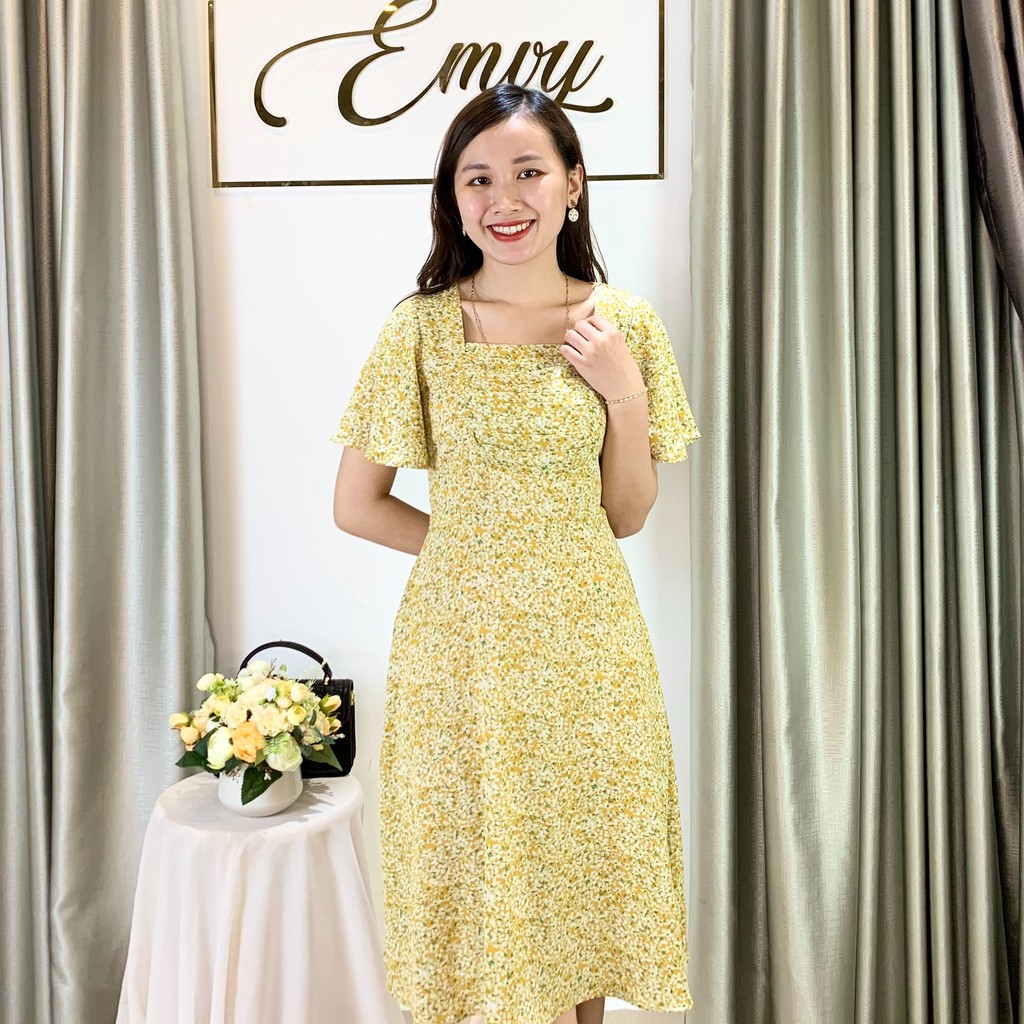 Váy xòe Lụa Hàn hoa nhí Emvy - V38 | BigBuy360 - bigbuy360.vn