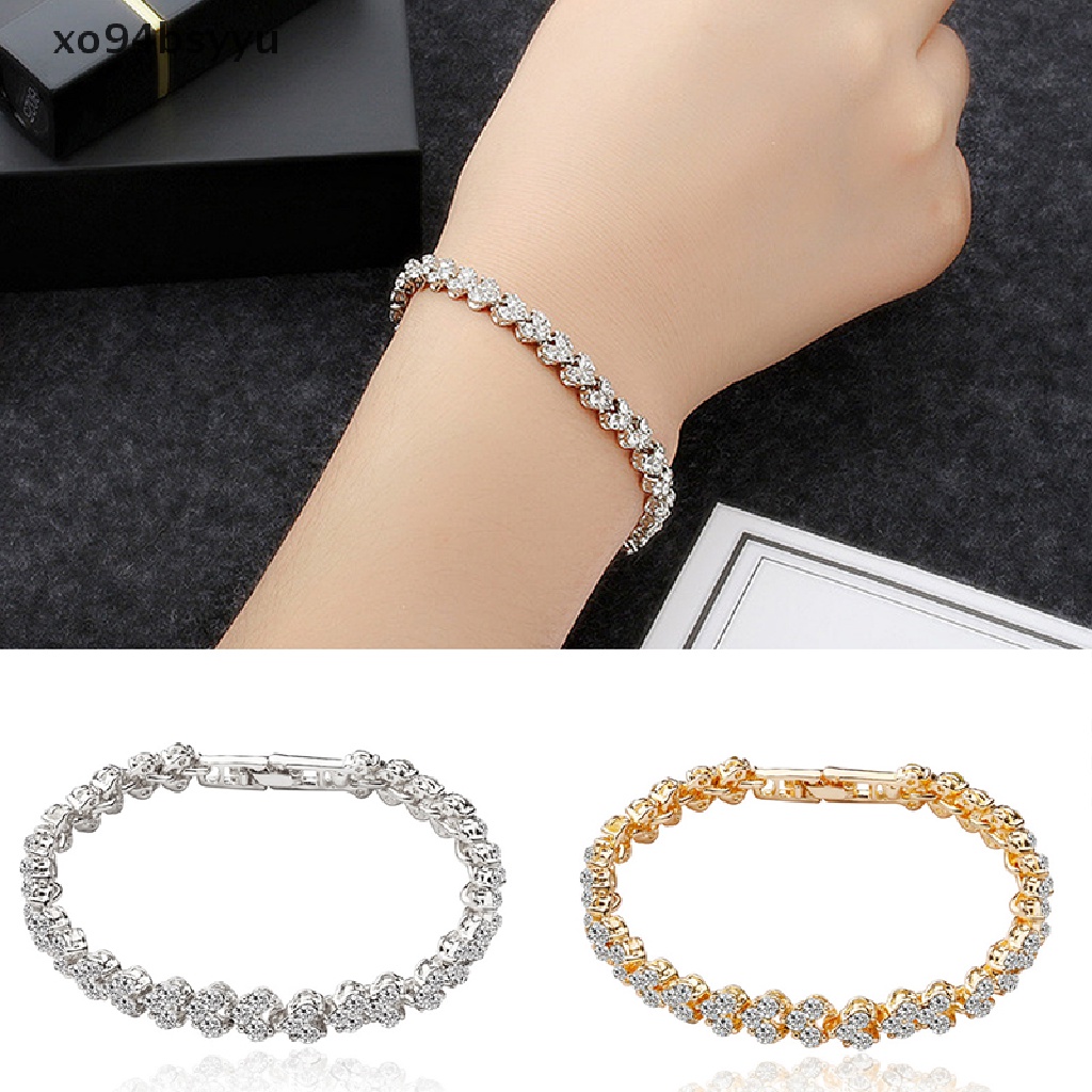 Vòng Đeo Tay xo94bsyyu Mặt Hình Trái Tim Đính Đá Pha Lê Thời Trang Cho Nữ