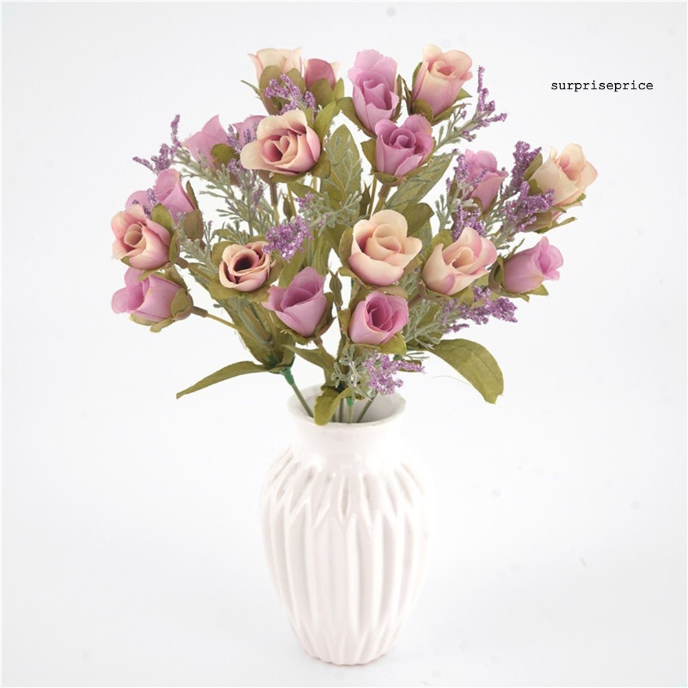 Bó 20 bông hoa hồng giả trang trí tiệc lãng mạn