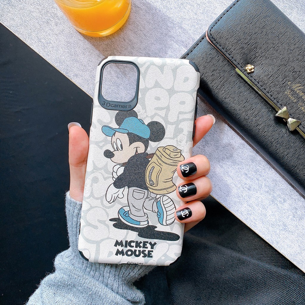 [ IPHONE ] Ốp Lưng Da IMD Mickey Couple - R099