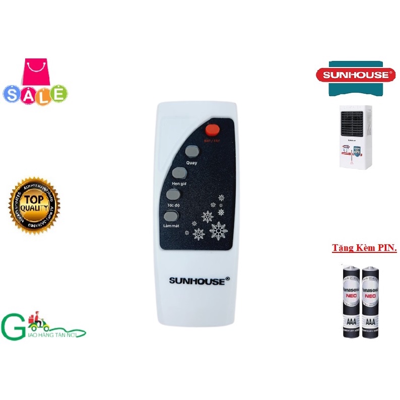 Remote Điều khiển từ xa quạt điều hòa Sunhouse SHD7746- Hàng chính hãng -Mới 100% Tặng Pin