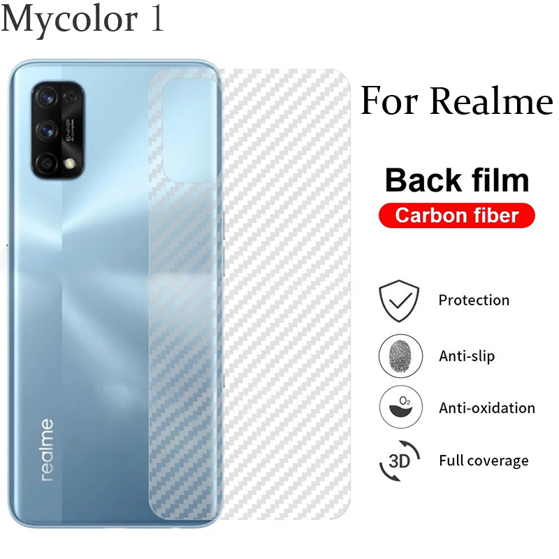 Miếng dán sợi carbon bảo vệ mặt sau chống xước cho Realme 10 9 8 7 GT Neo 9i 7i 6 3 6i 5s Pro Plus Pro+ 5G 4G 2022