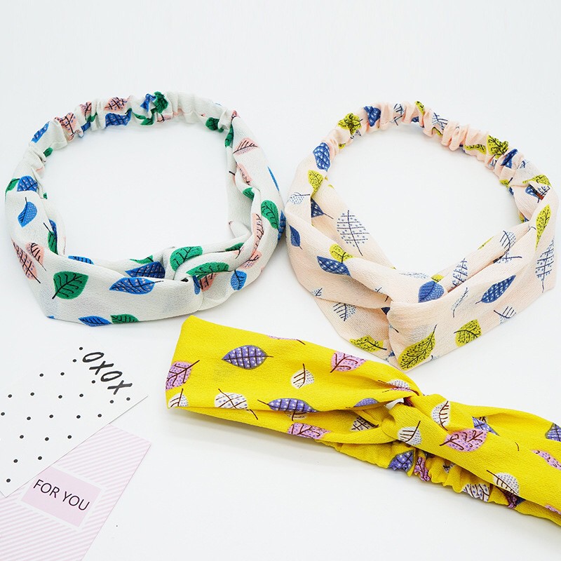 Băng đô nữ họa tiết hoa lá xinh vải mềm nhẹ nhàng