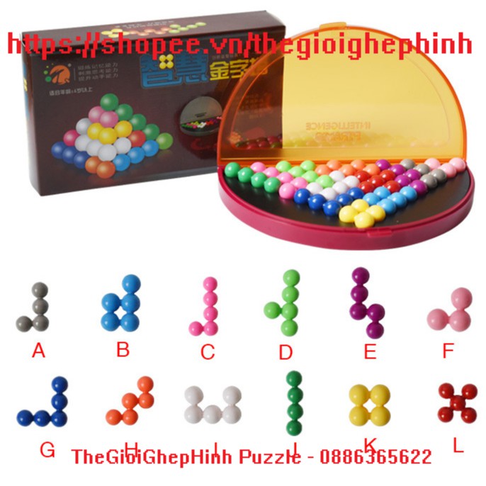 Câu đố viên bi 638 cấp độ - Mặt phẳng và kim tự tháp - IQ Puzzlia