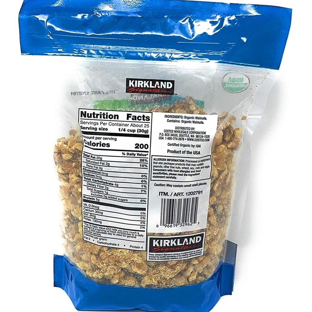 Hạt Óc chó Organic  Kirkland 771g