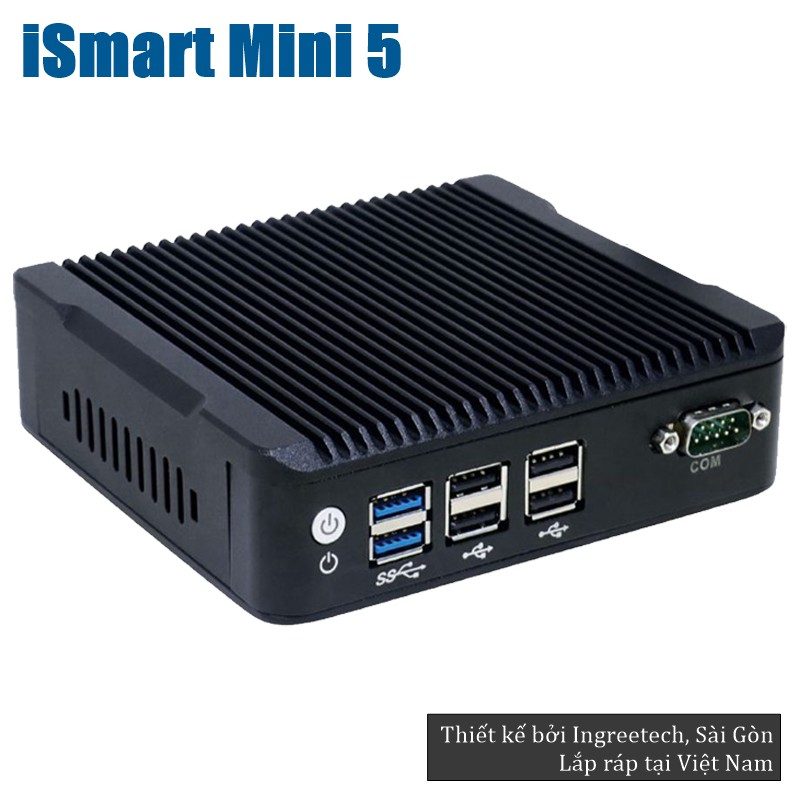 Mini PC Ingreetech iSmart Mini 5 - Intel Celeron 4C/4T RAM 4GB SSD 120GB - Hàng chính hãng - Thương hiệu Việt - Màu Đen