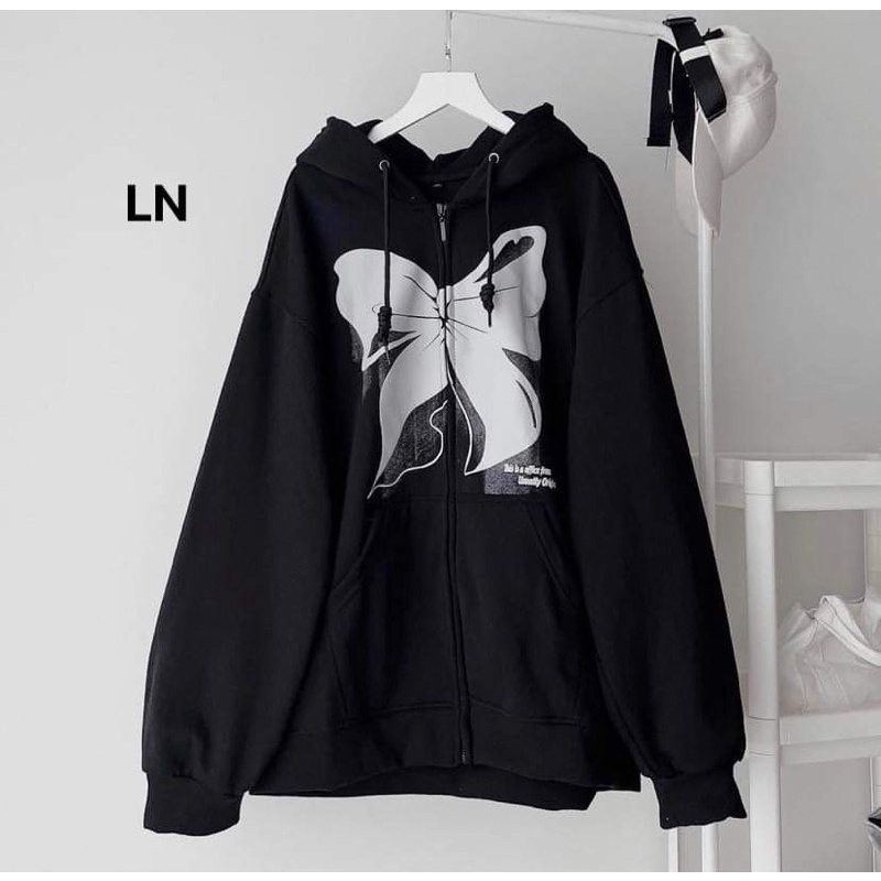 Áo khoác nỉ nơ to mũ 2 lớp DA6