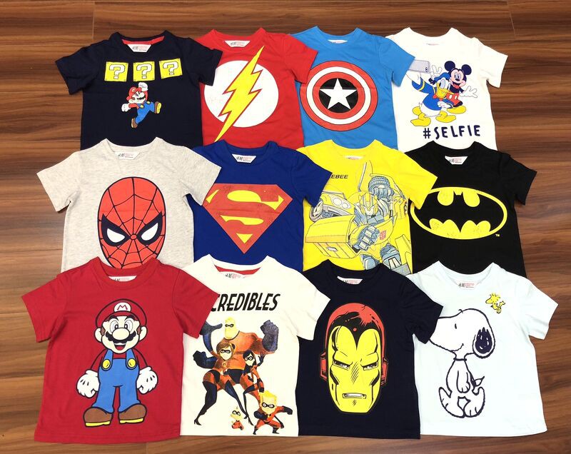 Aó HM cộc tay trộn hoạt hình ❤️ FREESHIP ❤️ Aó HM cộc tay trộn hoạt hình cho bé