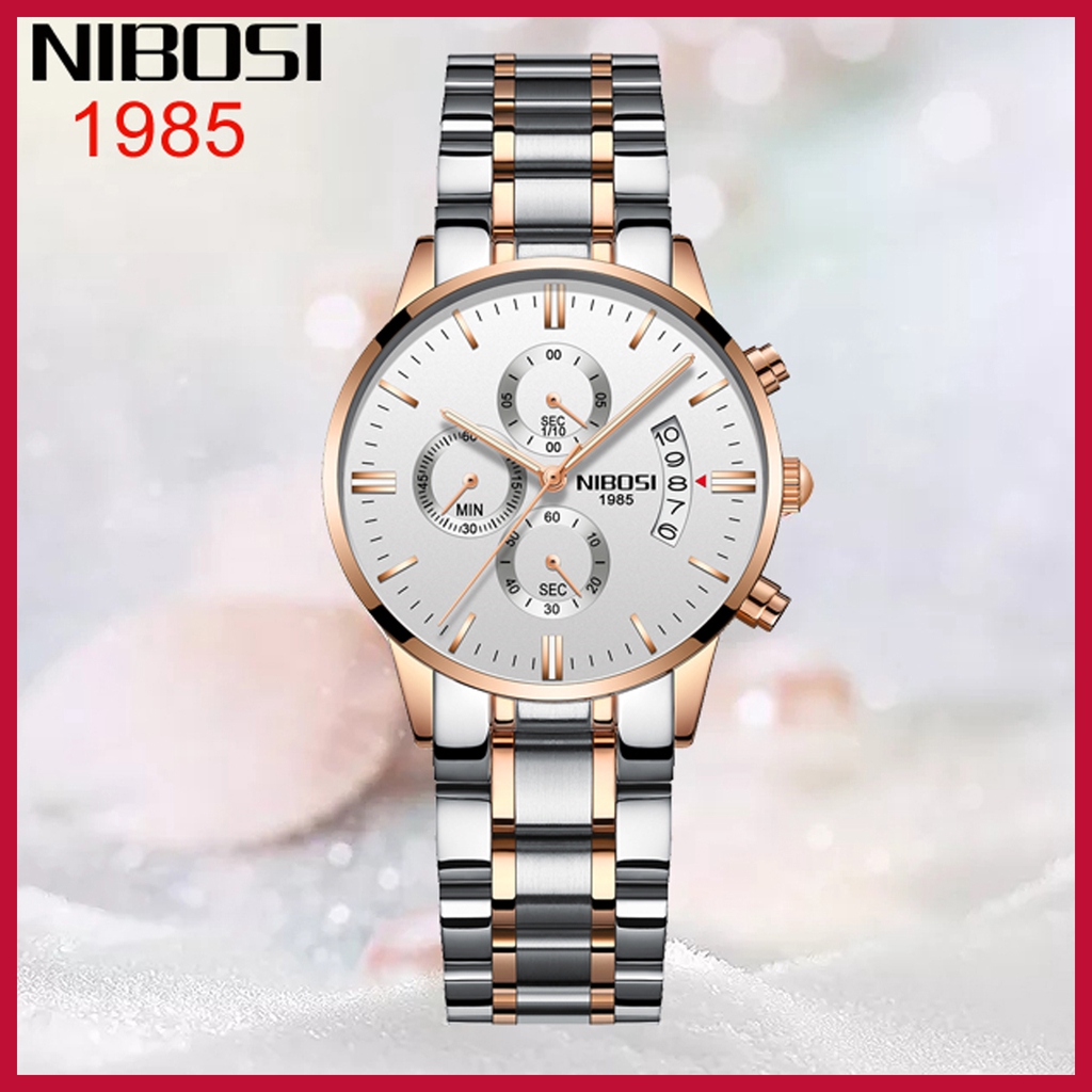 Đồng hồ nữ màu vàng hồng NIBOSI 2020 Thương hiệu hàng đầu sang trọng tương tự đồng hồ đeo tay nữ thạch anh mặt lưới Đồng hồ nữ