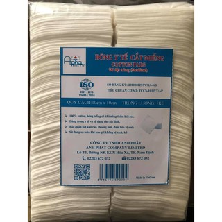 Bông y tế cắt miếng Alpha 10cmx10cm 1kg