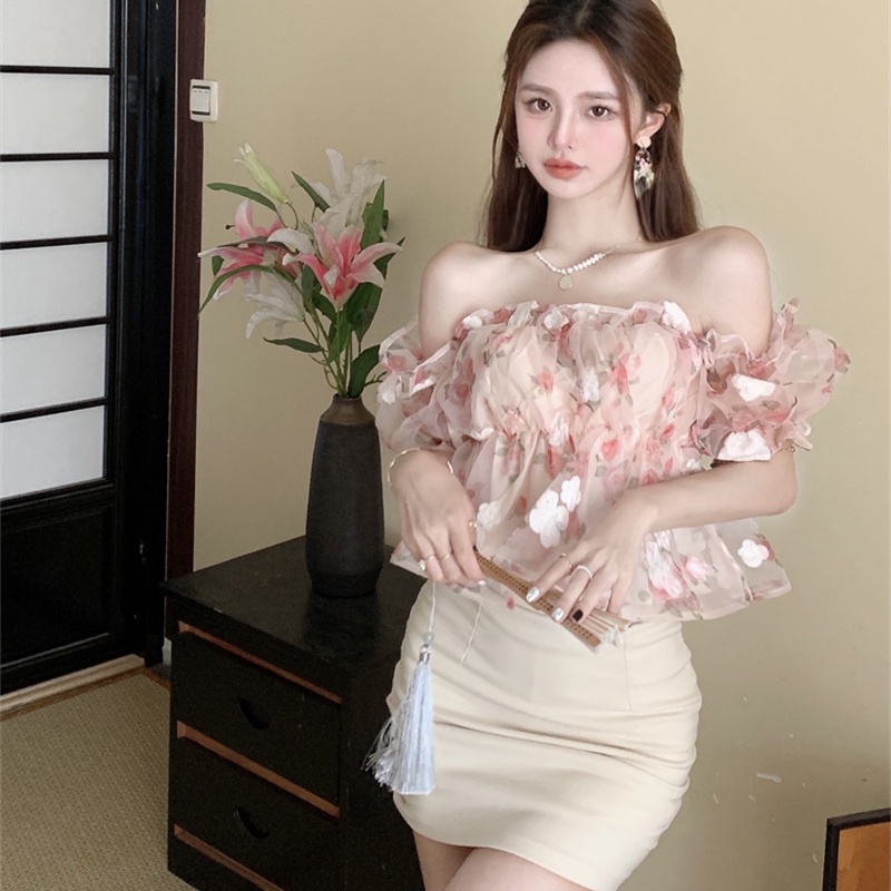 Áo Voan Hoa Trễ Vai Ngọt Ngào Thời Trang Dành Cho Nữ