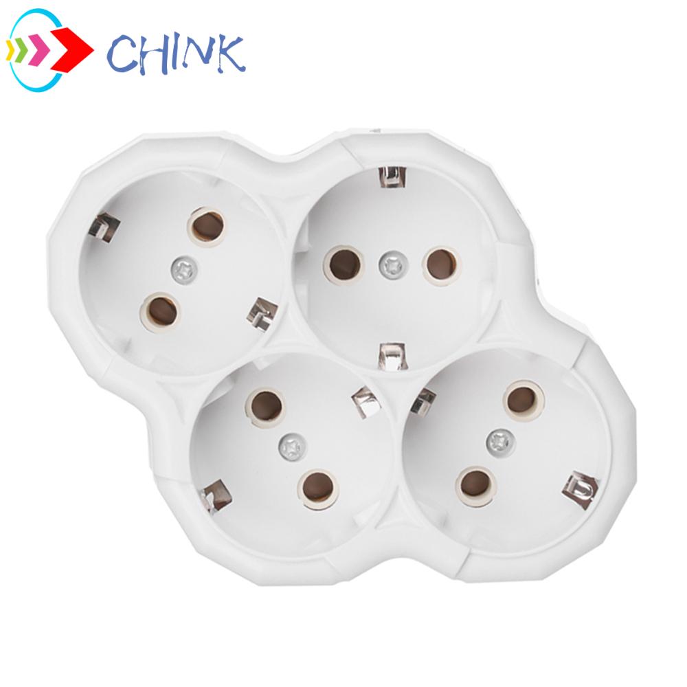 Phích Cắm Chuyển Đổi 1 Sang 4 Chiều 16a Ac 110-250v Chuẩn Châu Âu