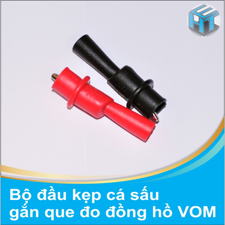 BỘ ĐẦU KẸP CÁ SẤU GẮN QUE ĐO ĐỒNG HỒ VOM Đen Đỏ