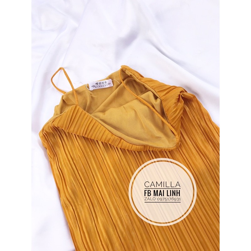 ⚡️DẬP LY⚡️Đầm dập ly hai dây 3 màu đen, trắng, vàng | BigBuy360 - bigbuy360.vn