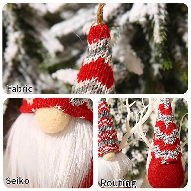 Búp Bê Ông Già Noel Bằng Len / Đan Treo Trang Trí Cây Thông Giáng Sinh / Năm Mới