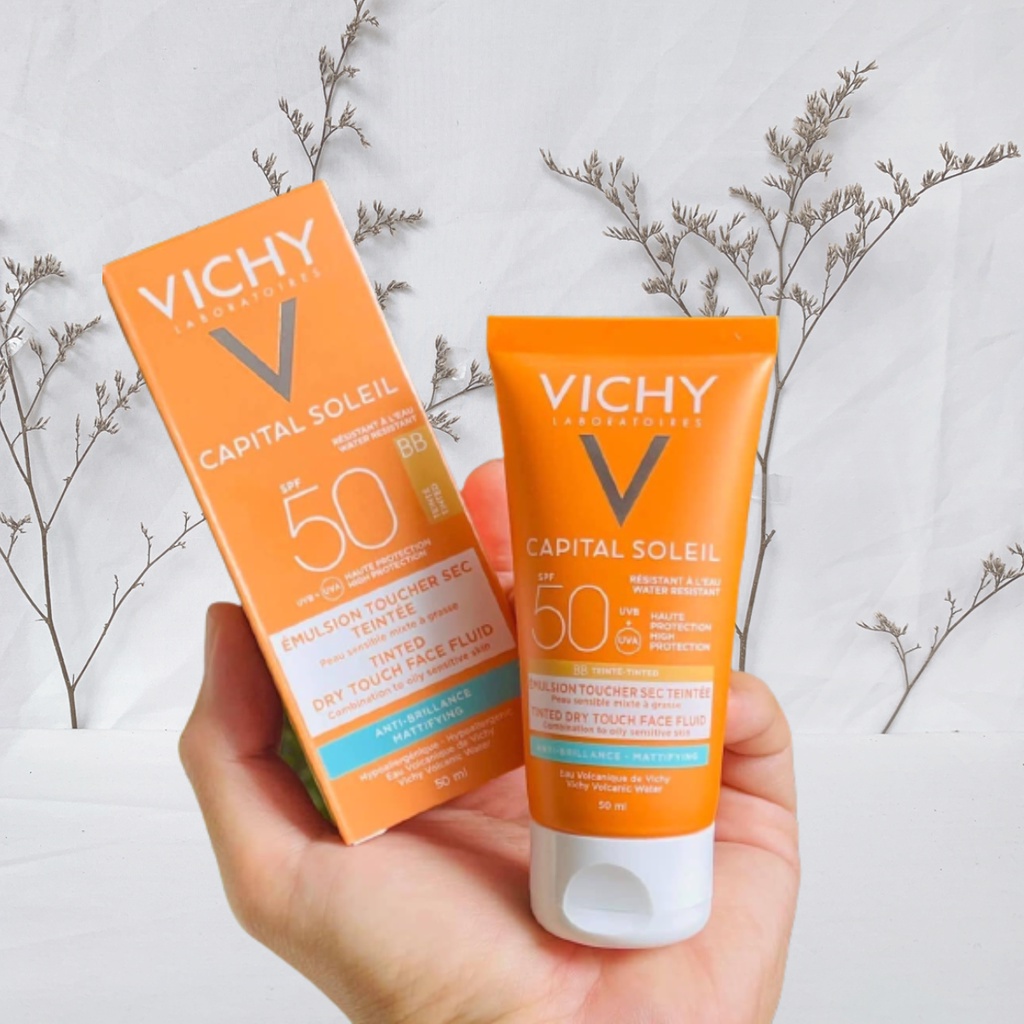 Kem chống nắng kèm nền Vichy BB, giúp làm sáng da, tuýp 50ml
