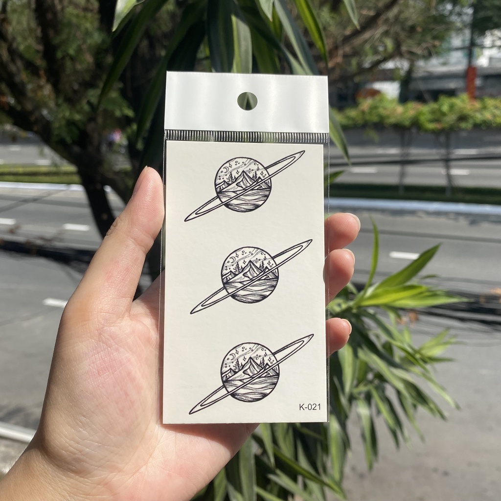 Hình xăm hành tinh (3) k021- miếng dán tatoo tạm thời size &lt;10x6cm