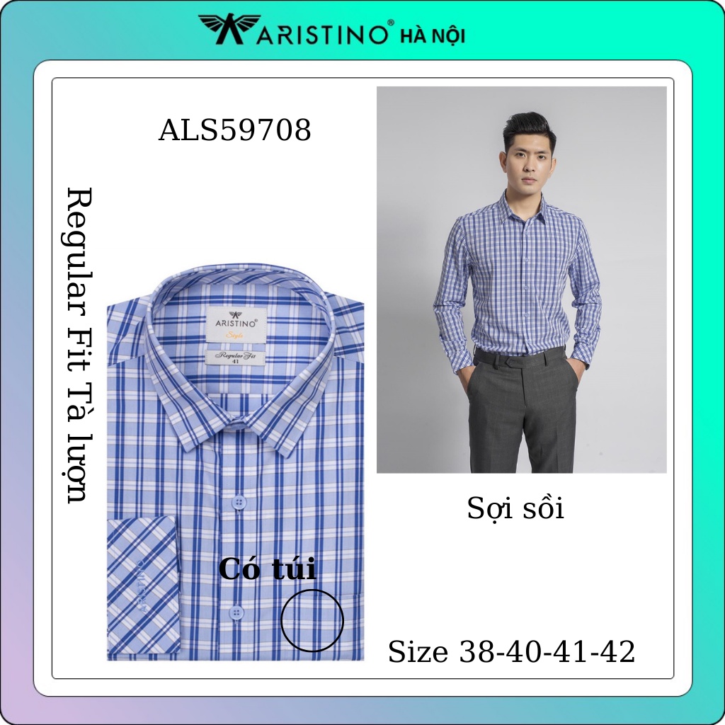Áo sơ mi nam ARISTINO dài tay sợi sồi dáng reguler ALS59708