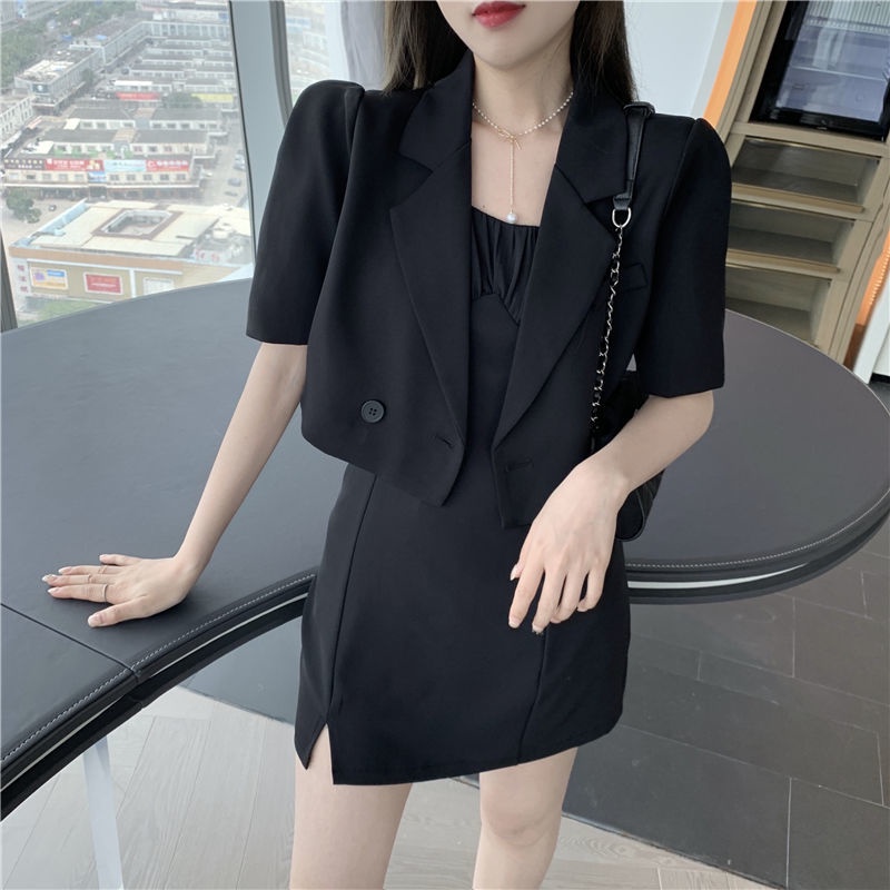 Áo Khoác Mỏng + Đầm Xẻ Tà Phong Cách Mới Dành Cho Nữ