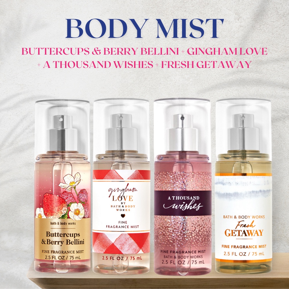 Travel size mini Xịt Thơm body Bath&Body Works 75ml