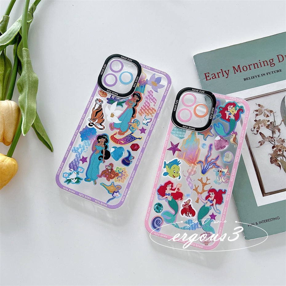 Ốp Điện Thoại Mềm Họa Tiết Công Chúa Hoạt Hình Cho iPhone 14 13 12 11 Pro Max SE2020 X XR Xs Max 7 8 6 6s Plus