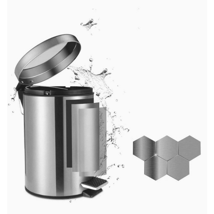 #Chính hãng Vinamop# Thùng rác đạp (dậm) chân vỏ inox của VINAMOP - inox 304 bao quanh sáng đẹp, sạch sẽ, không hoen gỉ