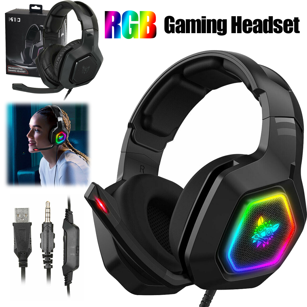 Tai Nghe Trùm Đầu Chơi Game Cách Âm Hifi Rgb