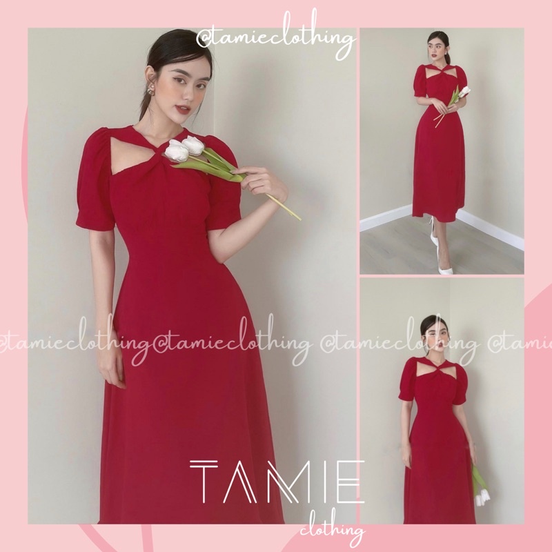 Đầm Xoè Xoắn Chéo BẠCH TUYẾT Cutout Khoét Ngực TAMIEclothing | BigBuy360 - bigbuy360.vn