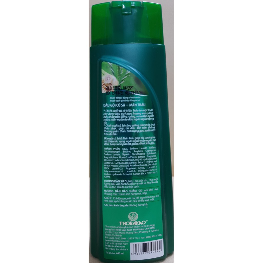 Dầu gội Củ Sả Mần Trầu 400ml Thorakao