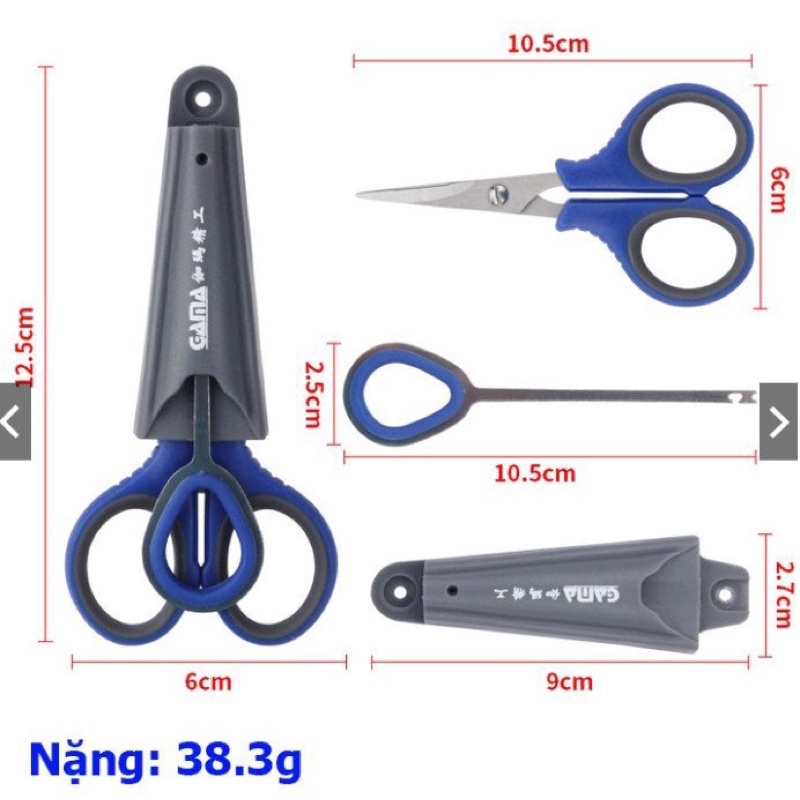 Kéo cắt thẻo + Gỡ lưỡi câu cá có thể gắn Thùng câu đài