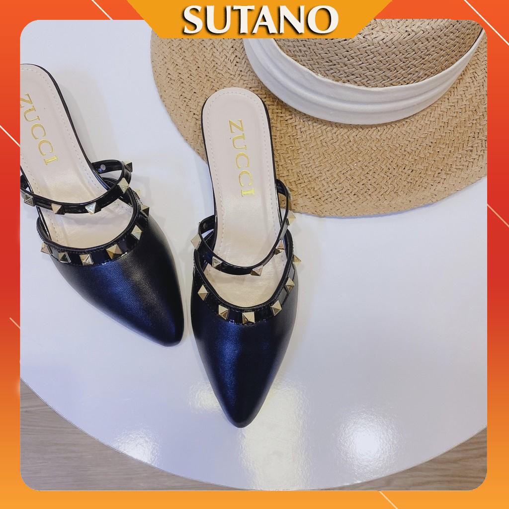 Giày sục nữ thời trang đính kèm hạt lấp lánh sang chảnh DS217  SUTANO