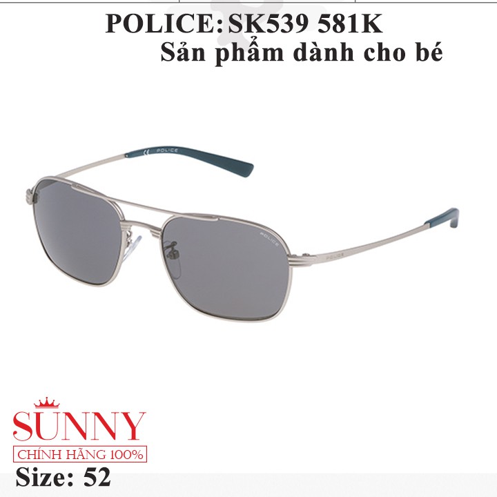 Kính mát thời trang chính hãng nhiều màu Police SK539, thiết kế dễ đeo bảo vệ mắt