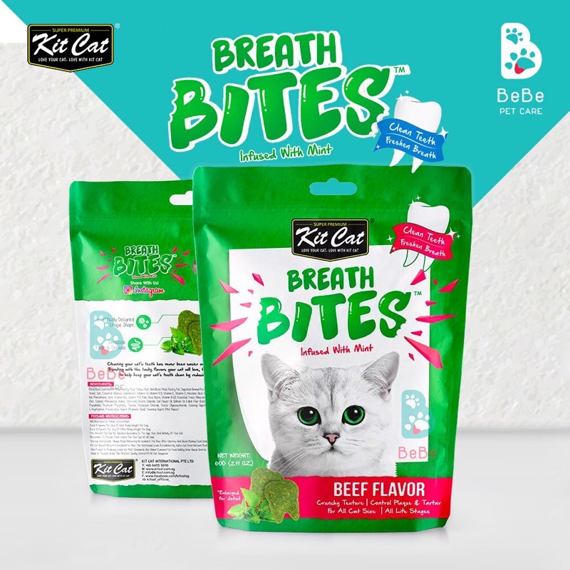 Bánh Thưởng KITCAT Breath Bites Nhiều Vị Lựa Chọn Cho Mèo - Bánh Snack Cho Boss Mèo