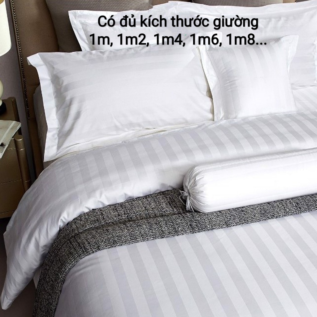 Bộ chăn ga gối đệm, drap giường cotton 100% cao cấp chuẩn khách sạn 5 sao, ra vải dày mịn nằm cực mát