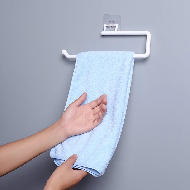 Giá Đỡ Cuộn Giấy Vệ Sinh Bằng Nhựa Tự Dính Có Thể Điều Chỉnh 1 Cái