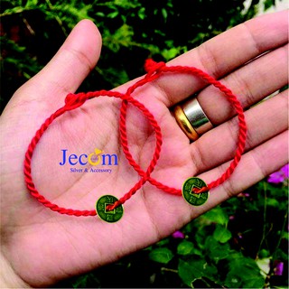 Combo 2 vòng tay chỉ đỏ đồng xu cổ may mắn jecom vtcd3
