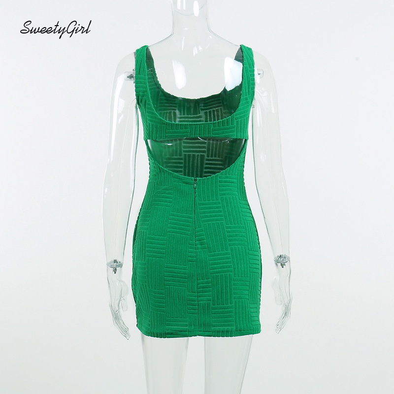 Đầm Không Tay Hở Lưng Cổ Chữ U Màu Trơn Thời Trang Dành Cho Nữ 2022