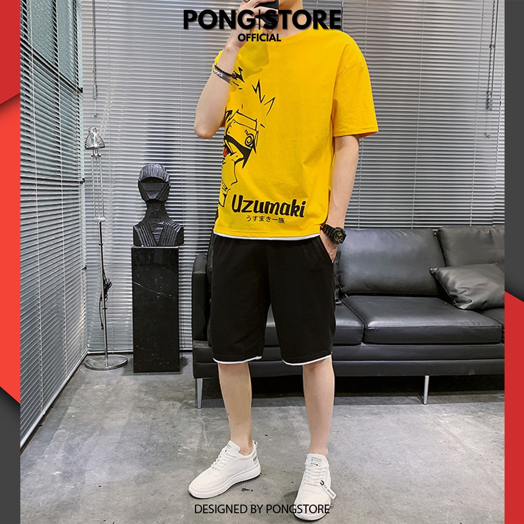 Bộ thể thao nam NARUTO UZUMAKI  FREESHIP  Bộ đồ nam mặc nhà mẫu mới 2021 chất thun co giãn mềm mịn