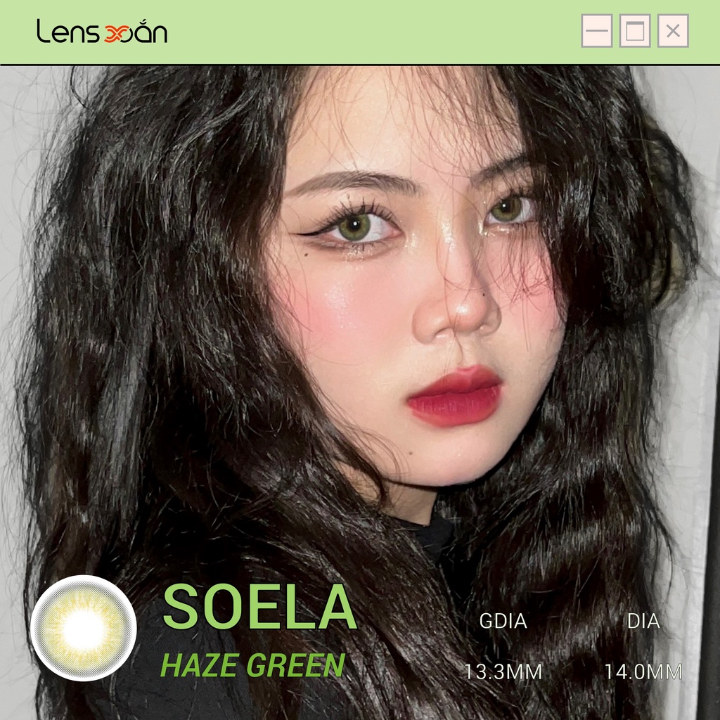 KÍNH ÁP TRÒNG SOELA EYE HAZE GREEN CỦA ISHA : Lens xanh khói tự nhiên  | Lens Xoắn (GIÁ 1 CHIẾC, ĐỌC LƯU Ý KHI ĐẶT)