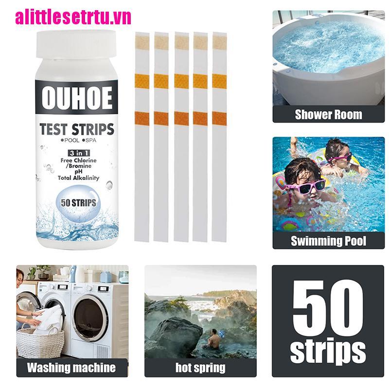 【Trvn】50pcs Swimming Pool Hot Spring Test Paper 3 In Pool Spa Water Test Strip