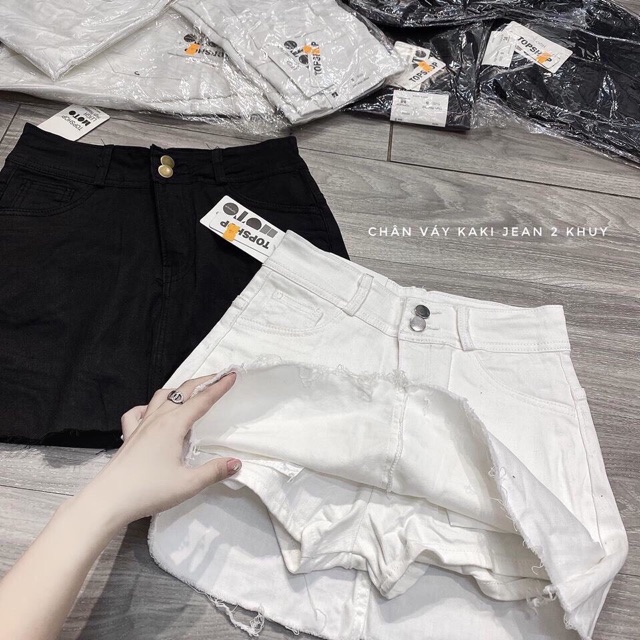 [Mã FAXANH55 giảm 10K đơn 50K] Quần váy jean 2 khuy - 2 mau basic đen, trắng | BigBuy360 - bigbuy360.vn