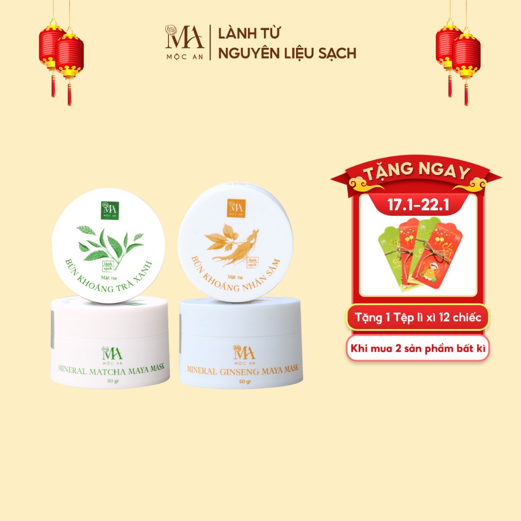 Mặt Nạ Bùn Khoáng Mộc An Giúp Giảm Mụn, Dưỡng Da Tươi Trẻ Mineral Maya Mask 50g