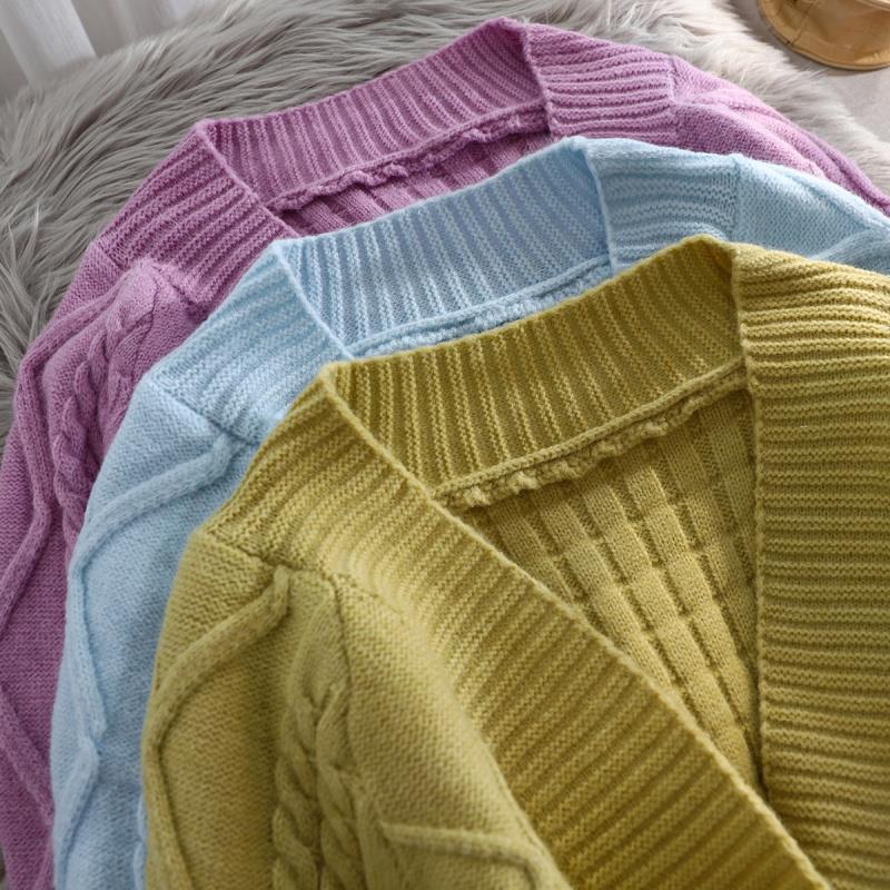 Áo Khoác Cardigan Dệt Kim Dáng Rộng Thời Trang Thu Đông Phong Cách Hàn Quốc Mới