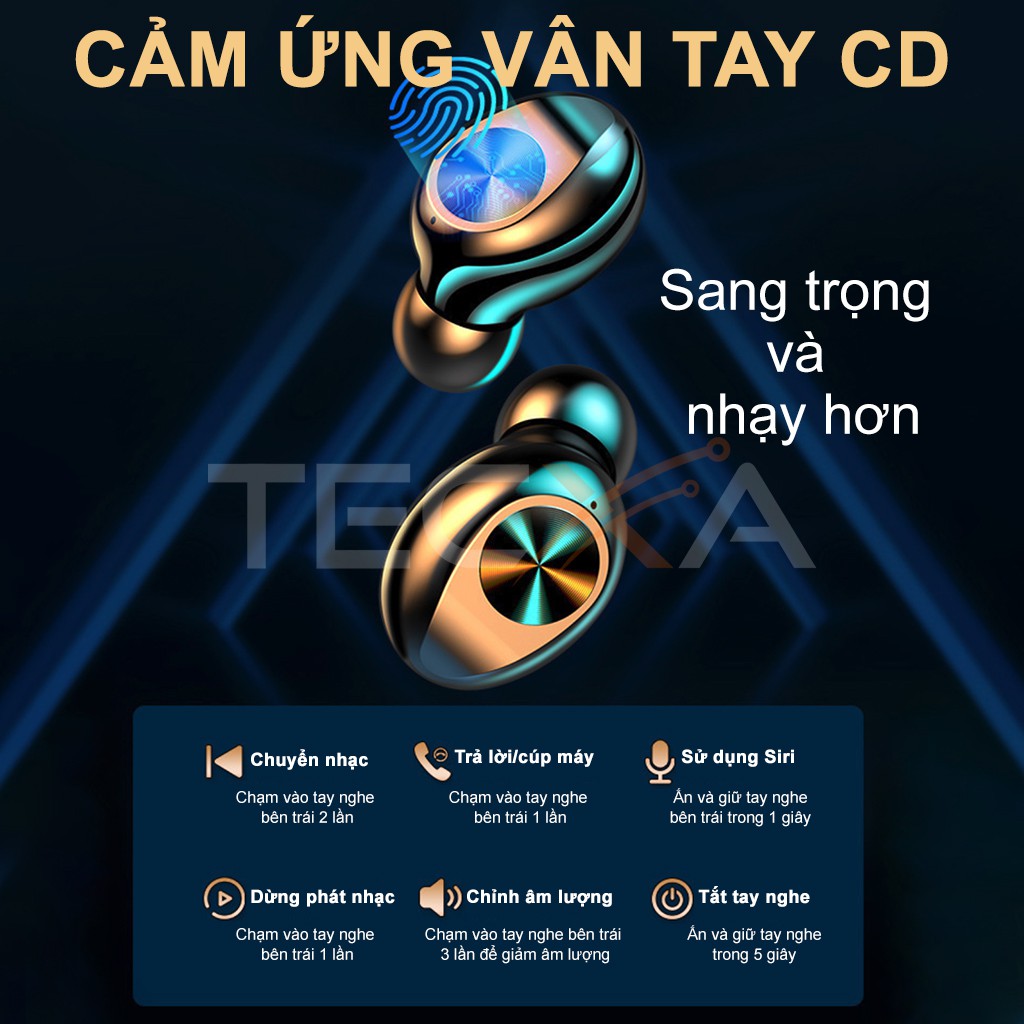 Tai nghe Bluetooth TWS AMOI F9 True Wireless phiên bản cao cấp cảm ứng kháng nước