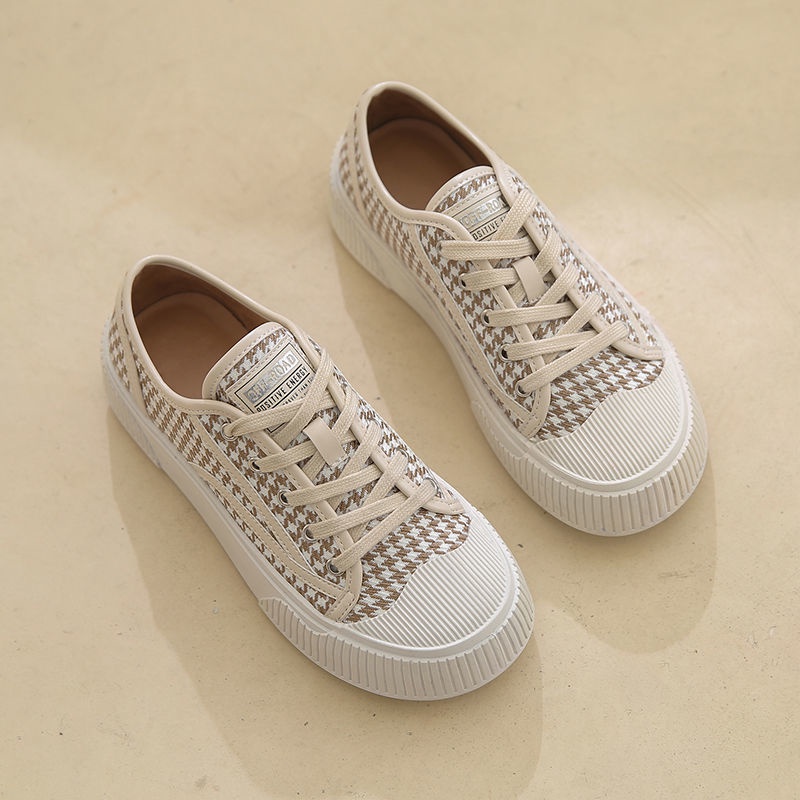 Giày Canvas Kẻ Sọc Caro Tươi Tắn Nhỏ Nhắn Mới 2021 Cho Học Sinh Trung Học / Trung Học / Trung Học / Trung Học